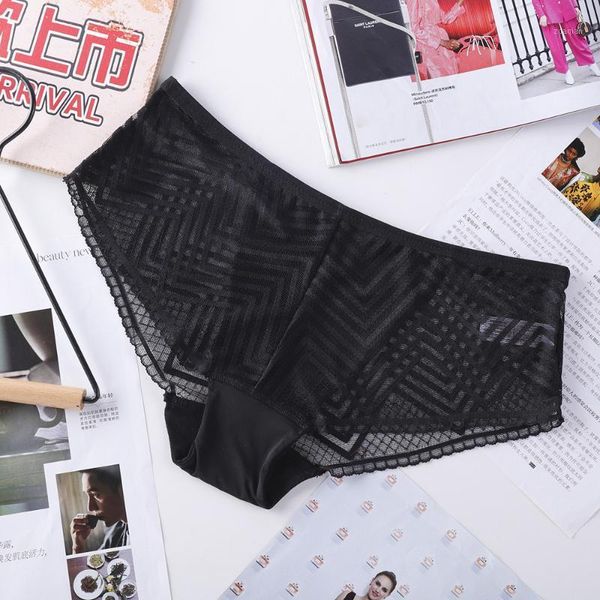 

summer new style transparent lace mesh underwear women seamless ladies comfortable soft briefs1, Black;pink