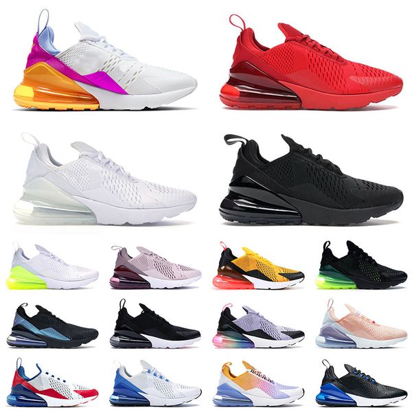 

27c sport running shoes triple black all white for men women easter vibes lands summer gradient 270s p blue trainers sneakers, White;red