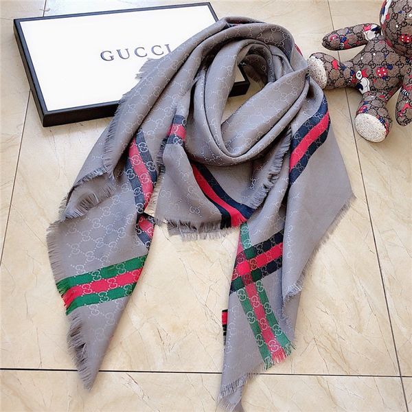 

2020 new cashmere wool scarf shawl ladies scarf warm cashmere echarpe homme designer shawl luxury scarves;1l gg scarf 1l, Blue;gray