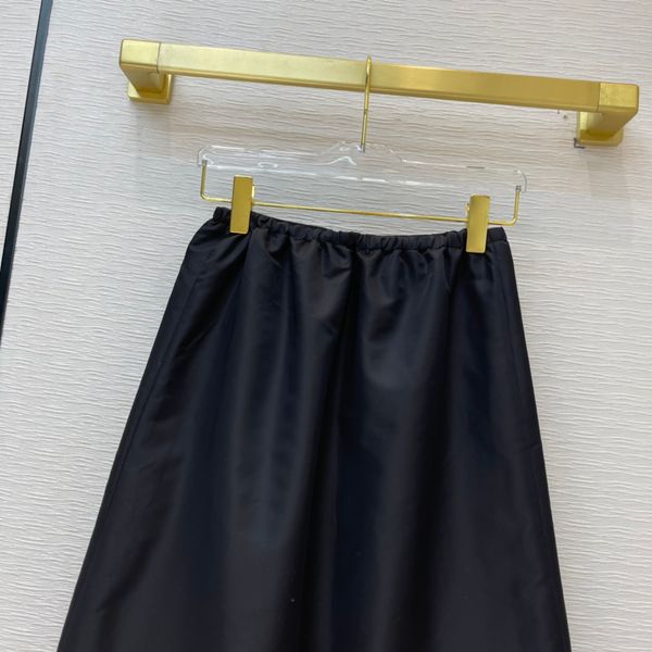 

21ss new fashion women midi dresses knee-length skirts with inverted triangle mark re-nylon style women skirts black color sml