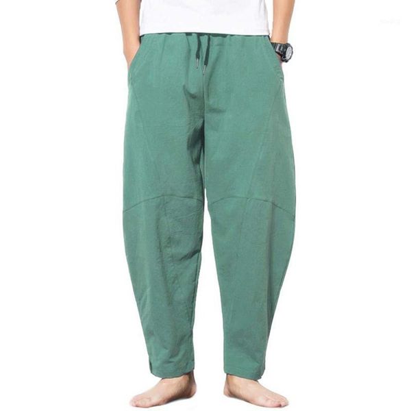 

men's trousers causal summer loose pajamas new work beach vintage pants1, Black
