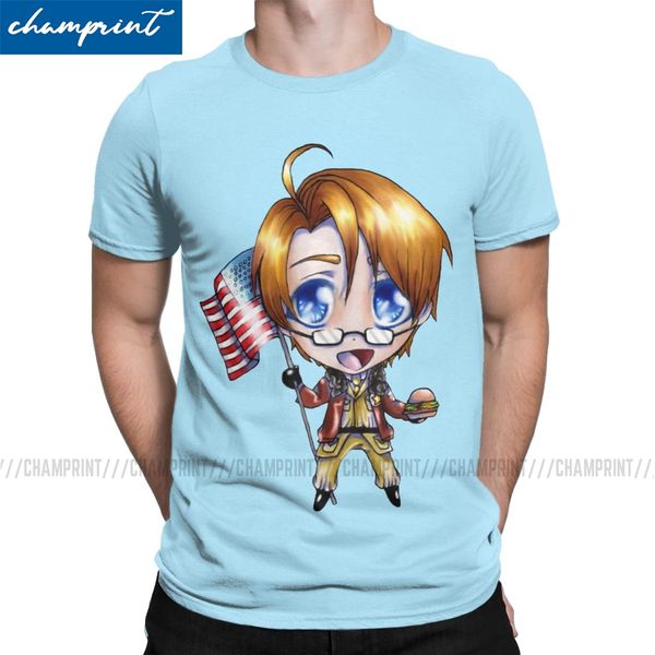 

novelty chibi america for round collar axis powers hetalia anime aph world tees plus size sport hooded sweatshirt hoodie men t shirt