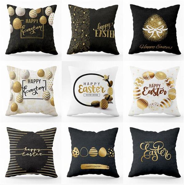 

fashion peach skin plush easter cushion cover sofa home car pillow case pillowslip elegent easter eggs print party decor ornament ly2014