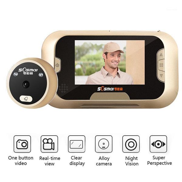 

2.8 inch color screen digital door peephole viewer home security doorbell 120 degree night vision door bell peephole camera1