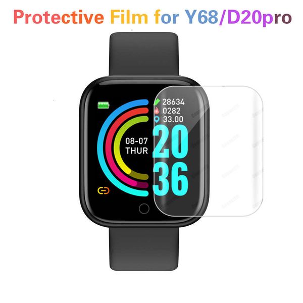 

watch water gel film d20, 1 / 2 uds, y68 monitor protective film, smart bracelet accsorijk