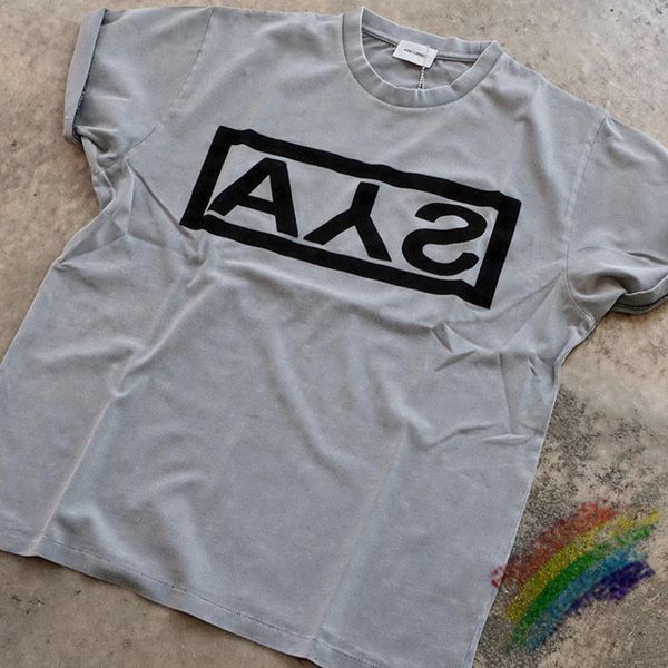 

foaming printing t-shirts men women 1 washed grey t shirt, White;black