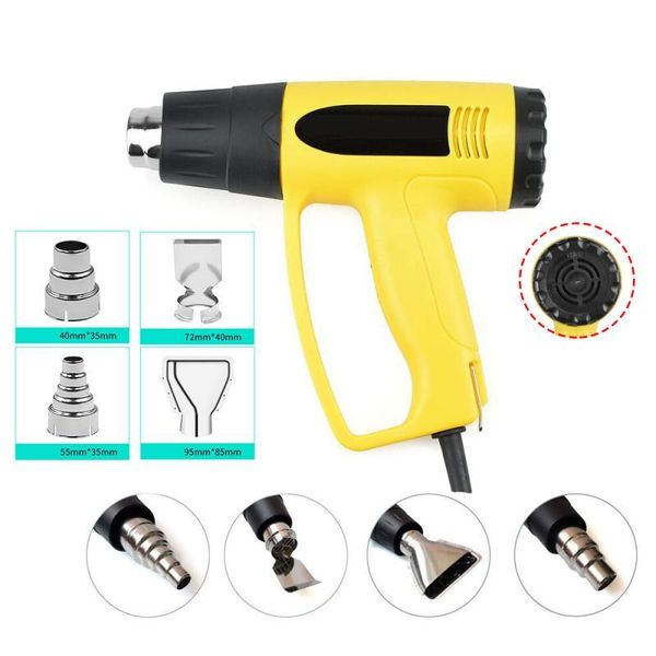 

1800w industrial electric air gun thermoregulator heat guns shrink wrapping thermal heater nozzle with 4 nozzles power tool