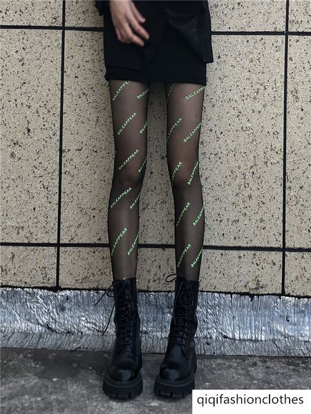 

reflective letter silk women's personalized luminous in fashionable black base stockings autumn and winter, White;black