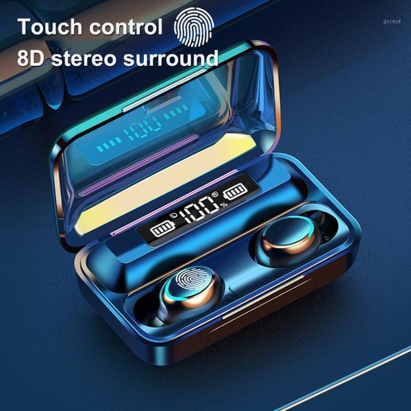 

brand new f9-5c earphone tws wireless bluetooth 5.0 earphone led display 9d nosie reduction touch control game gift earbuds1