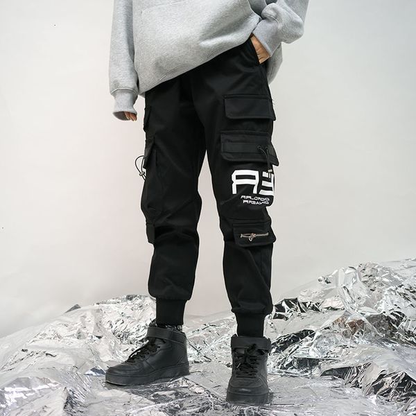 

new men's printed casual pants 2021 fashion woman oversize korean streetwear trousers male clothing hip hop wppe, Black