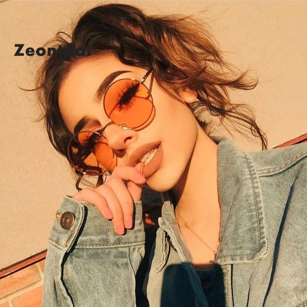 

sunglasses women brand designer glasses lady round pink yellow purple lens retro sun glasses vintage gafas, White;black