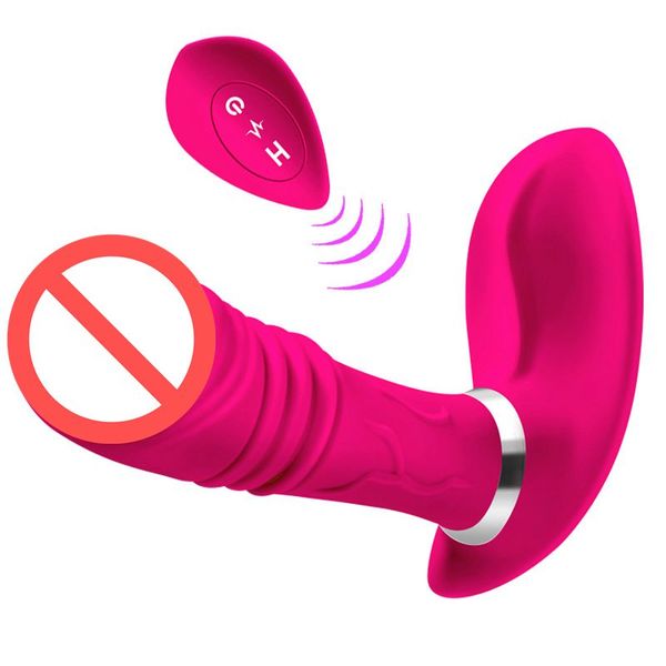 Stimolatore del punto G femminile Vibratore del dildo Telecomando senza fili USB 7 Modalità Altalena Vibratore vibrante Giocattoli adulti del sesso