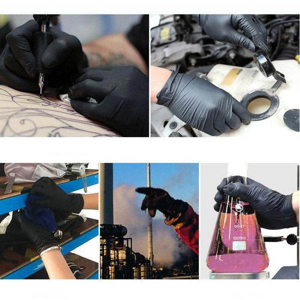 

pcs/lot waterproof allergy black disposable 50 grade work safety gloves nitrile mechanic 1sbrvoutletvsdc