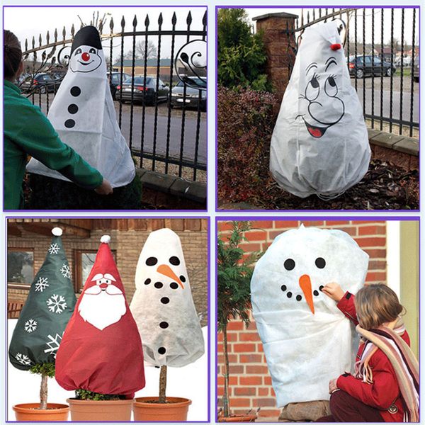 

christmas decorations non-woven christmas tree protective cover plant cold and insect-proof tree cover cartoon snowman pattern new f110703
