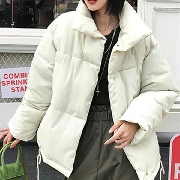 

women's down & parkas autumn winter jacket women mujer 2021 fashion coat loose stand collar parka warm casual plus size overcoat1, Black