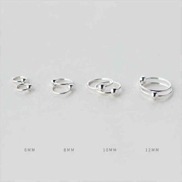 

2pcs 925 sterling sliver small tiny ball huggie hoop earrings 6mm 8mm 10mm 12mm ear piercing tragus cartilage earring, Golden;silver