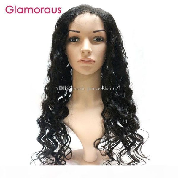 

glamorous malaysian natural wave human hair wigs natural color 10-30inch adjustable lace front wig peruvian brazilian indian full lace wigs, Black;brown
