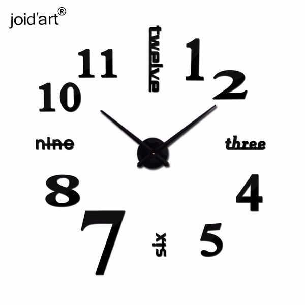 Hot New Quartz Relógios de Moda Relógios 3D Real Grande Relógio De Parede Rumado Etiqueta Espelho DIY DIY Moderno Design Design Decoração Y200407