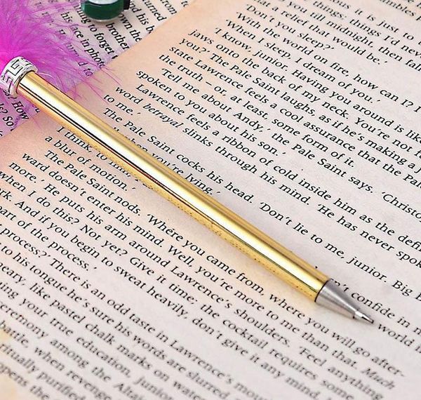 

ostrich feather quill ballpoint pen for wedding signature birthday party gift home decoratio wmtaqe mywjqq, Blue;orange