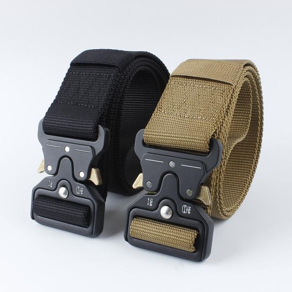 

ltoheyn 4.3cm ширина мужские пояса 100 нейлон тактические брюки пояса пряжки металла открытый обучение военный пояс может быть напечатан лог, Black;brown