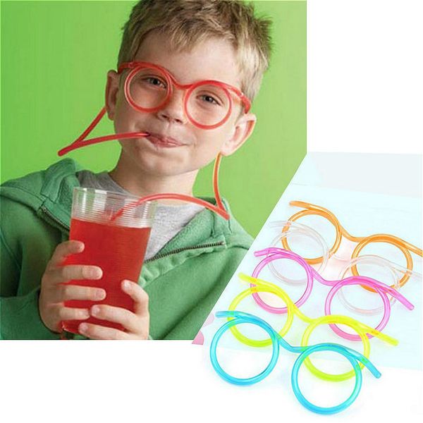 

plastic 1 pcs straw glasses fun soft flexible drinking straws tube tools kids novelty toy party bar supplies kawaii