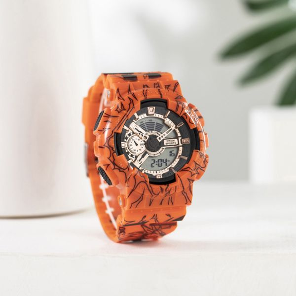 

factory direct wholesale fashion simple waterproof luminous pattern sports electronic watch, Slivery;brown