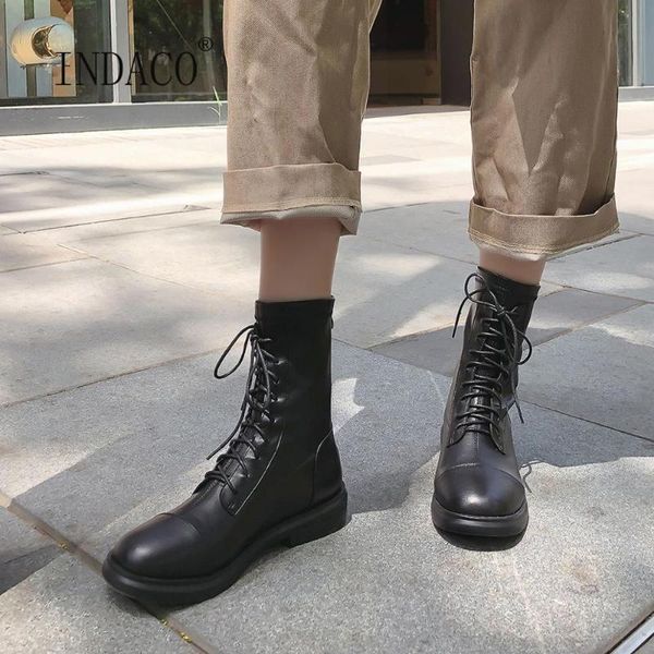 

women winter boots boots leather motocycle shoes for woman 3cm, Black