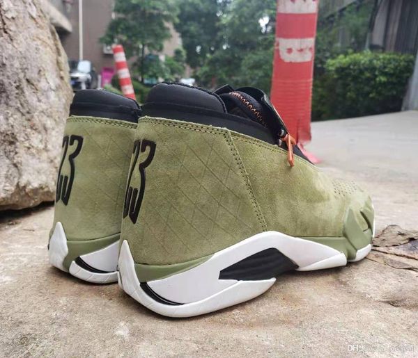 

обувь мужская кроссовки 14 баскетбол замша проектировщик zipper mesh olive последний выстрел черный красный jumpman 14s xiv des hommes chaus, Black