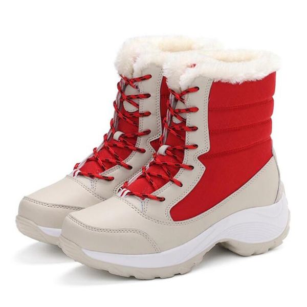 

new fashion casual warm women's boots large size high to help cotton women's snow boots slip wear cotton shoes, Black