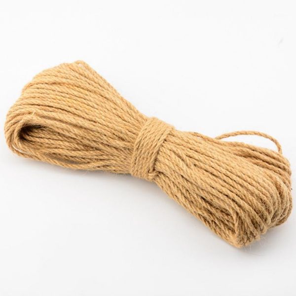 

0.15 inch 4mm diy natural jute rope retro style craft cord braided rope handmade home decoration1, Black;white