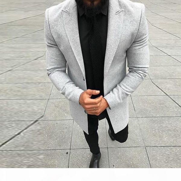 

мужская зимнее пальто мужчины слим шерстяное пальто мода стиль толстые теплые однобортные бизнес повседневная пальто куртка мужчины пальто, Black