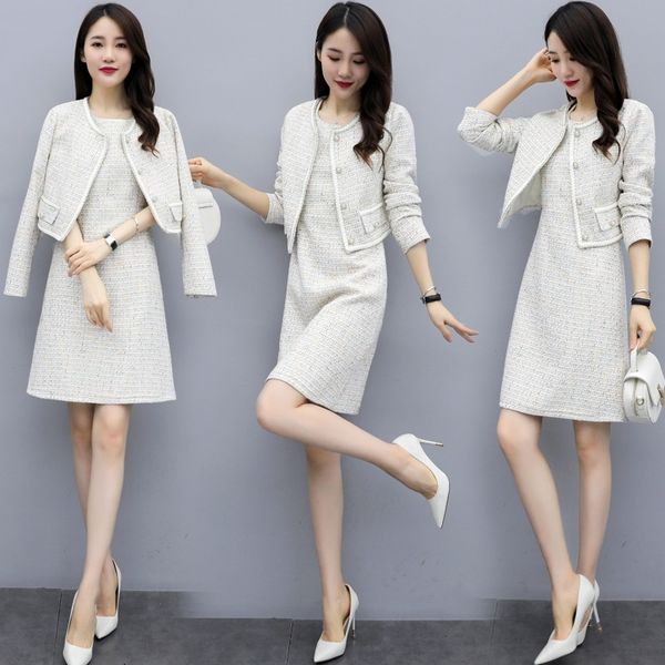 

fjekj возрастного сокращения корейски 2019 юбка корейской осень осени мода костюма юбка небольшой мода личность темперамент изящных из двух, Gray