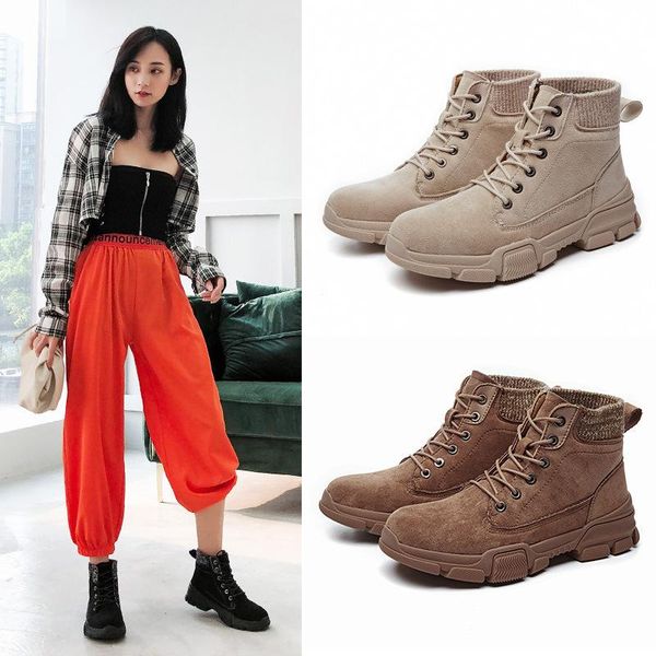 

martin boots wobritish- autumn and winter new fashion ins versatile online celebrity locomotive sos mout lady shoes -40, Black