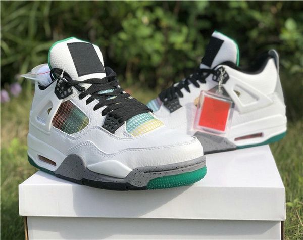 

2020 authentic quality outdoor designer shoes 4 do the right thing 4s white black university red lucid green sports sneaker