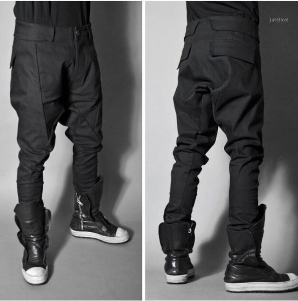 

27-44 2019 new men's gd fashion hair stylist slim three-dimensional clipping arder cotton lounge pants plus size costumes1, Black