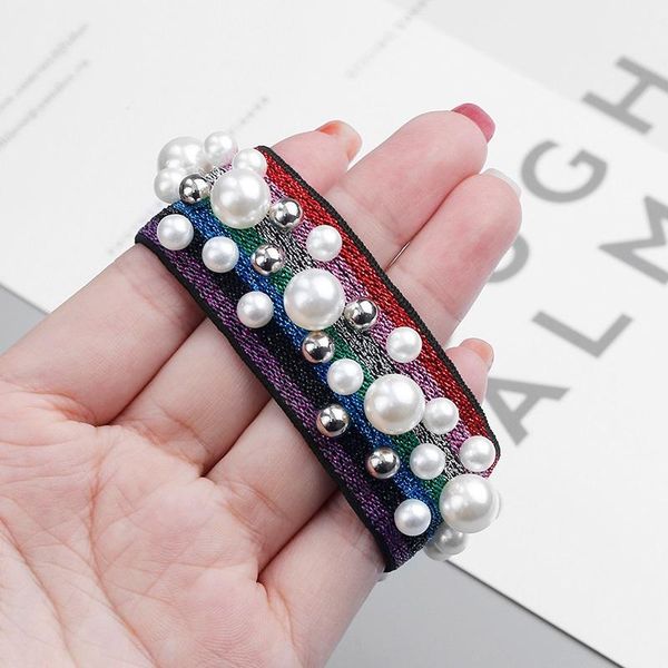 

1pcs fashion girls hair accessories head rope korean version of dual-use hair ring pearl leopard hair rope smiley headwear 9.5cm wmtsvk, Slivery;white