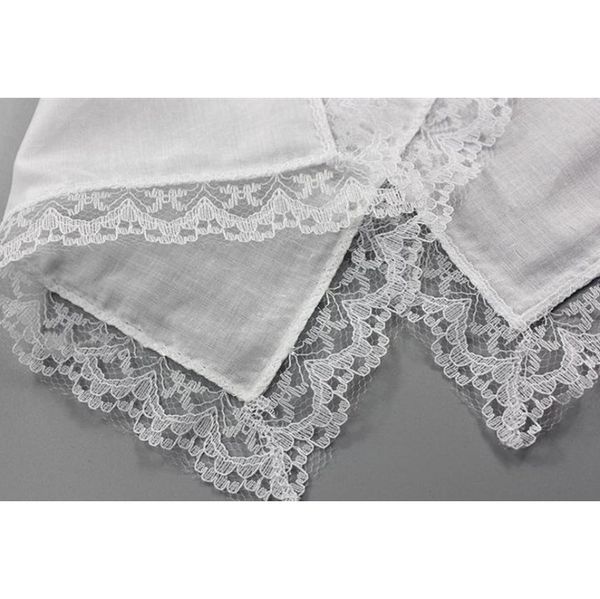 

25cm white lace thin handkerchief 100% cotton towel woman wedding gift party decoration cloth napkin diy plain blan jlljjz lucky2005