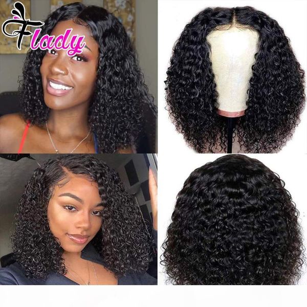 

short bob wigs 4x4 lace closure human hair wigs brazilian curly lace front pre plucked natural black color curly bob wig, Black;brown