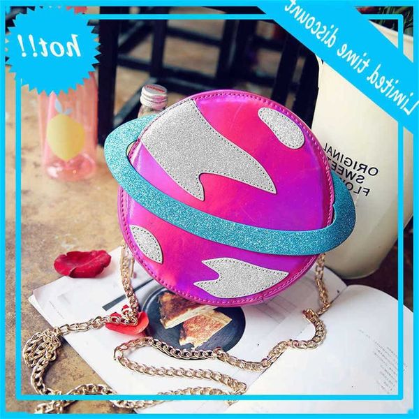 

creative individuality planet design shoulder 2021 new pu reflecting laser crossbody messenger bag for women