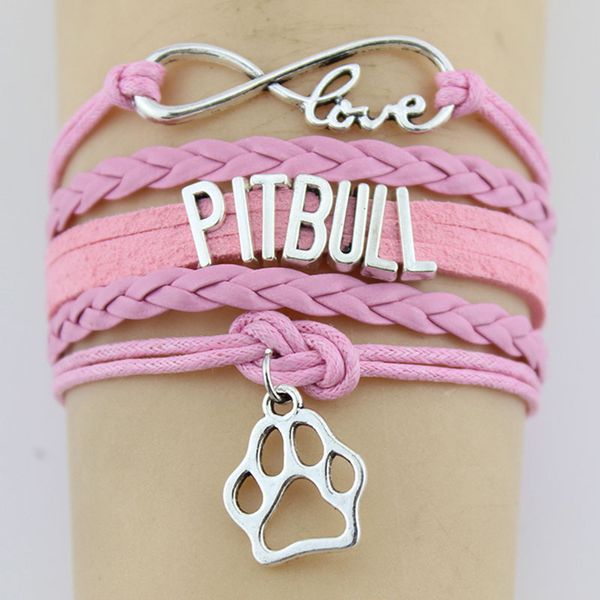 

infinity love pitbull mom paw heart charm wrap bracelets paw print charms animal bracelet women & men bracelets jewelry, Golden;silver