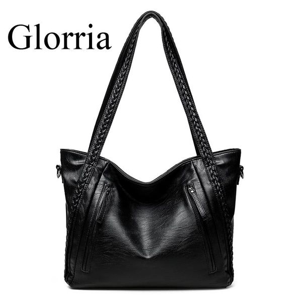 

glorria large capacity handbags women weaving leather shoulder bags women school bags for teenage girls bolso mujer