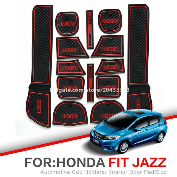 

car gate slot pad water coaster interior non-slip mats for honda fit jazz 2008~
