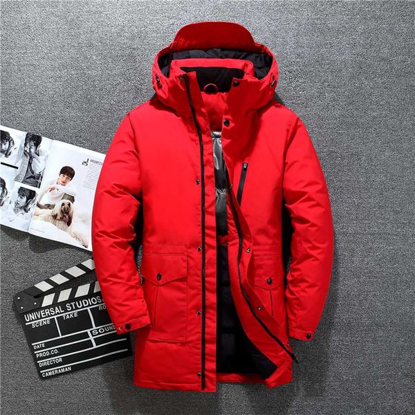 

2020 new selling men's winter hooded down jacket fashion north down jacket white duck down fashion trend thick warm jacket, Black