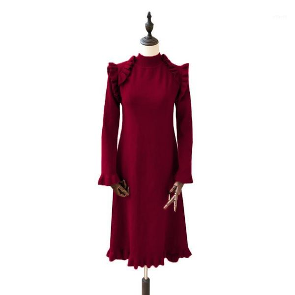 

2019 new women dress long in gentle french agaric base dresses navy wine red black 50081, Black;gray