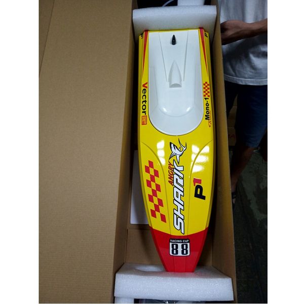 

volantexrc vector pro angry shark 798-2 800mm 2.4g 2ch brushless rc boat artr toys with metal propeller, white color hull cover