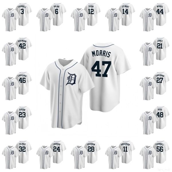 

detroit\rtigers\rmen jackie robinson alan trammell al kaline brandon dixon christin stewart replica home men women youth baseball jerseys, Black;red