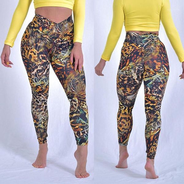 

yoga outfits high waist pants women's fitness sport leggings 8 color print elastic workout tights running trouser plus size cropped pan, White;red