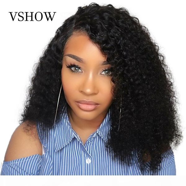 

vshow mongolian kinky curly hair bundles remy human hair extensions natural color buy 1 3 4 bundles thick kinky curly bundles, Black;brown