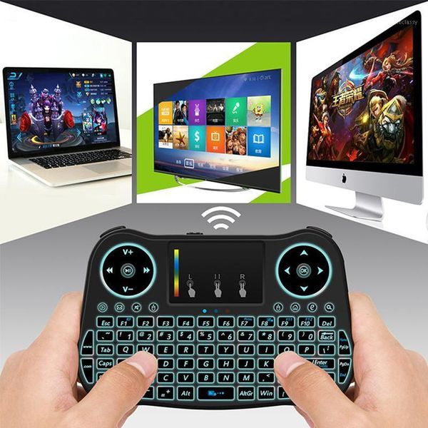 

keyboards blacklight 2.4ghz rf portable mini wireless keyboard english version with touchpad mouse for smart tv raspberry pi 3 pc1