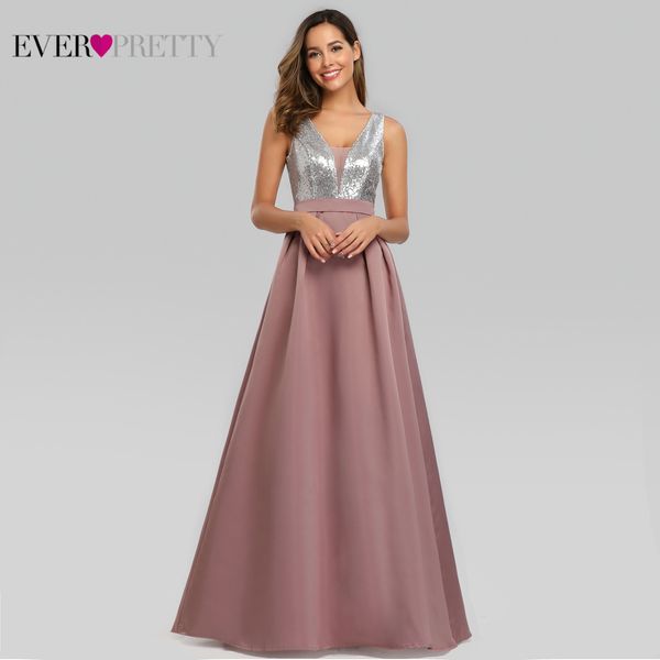 

ever pretty v-neck sequined bodice backless a line long evening dresses elegant vestido de festa fast shipping satin prom gowns lj201123, White;black